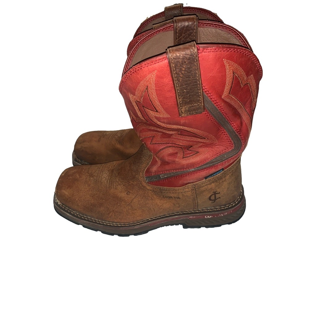 Cody James Disruptor Work Boots Red Brown Leather Waterproof Comp Toe Men's 14D